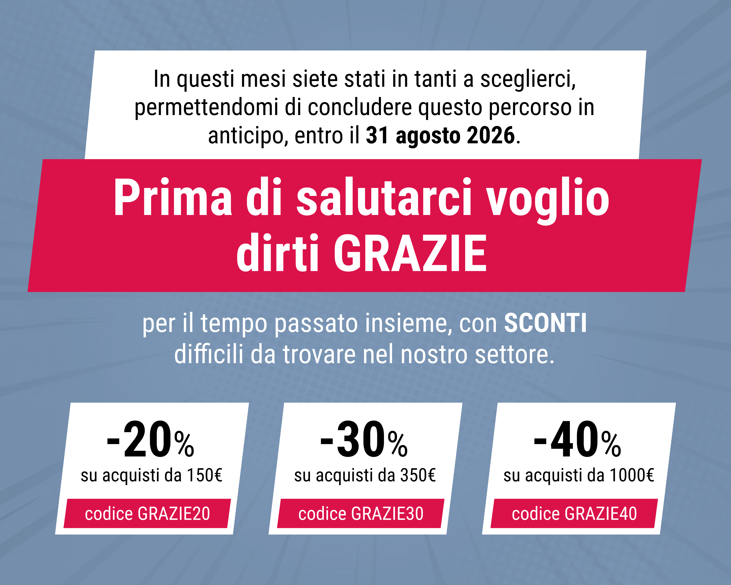 Sconti fino al 40%