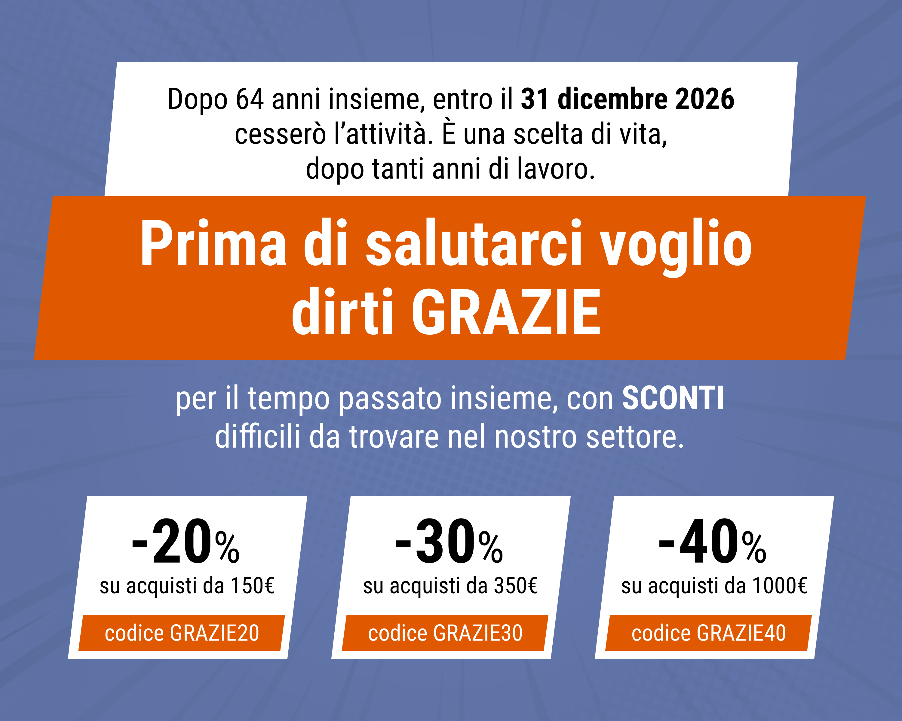 Sconti fino al 40%