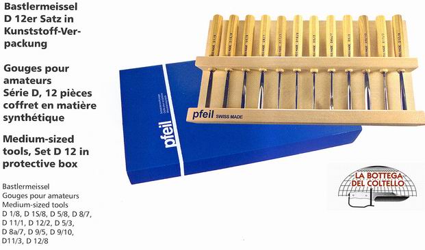 Pfeil kit 12 utensili scultura legno D 12er