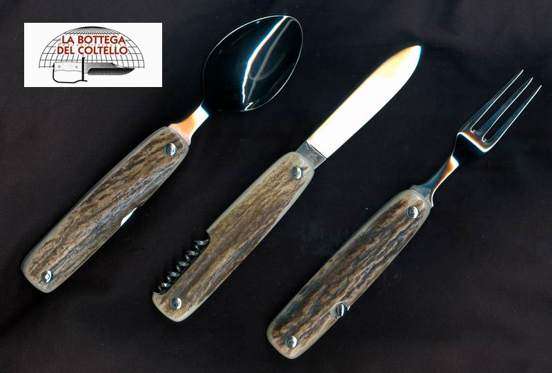Mongin Picnic trio, deer horn handle