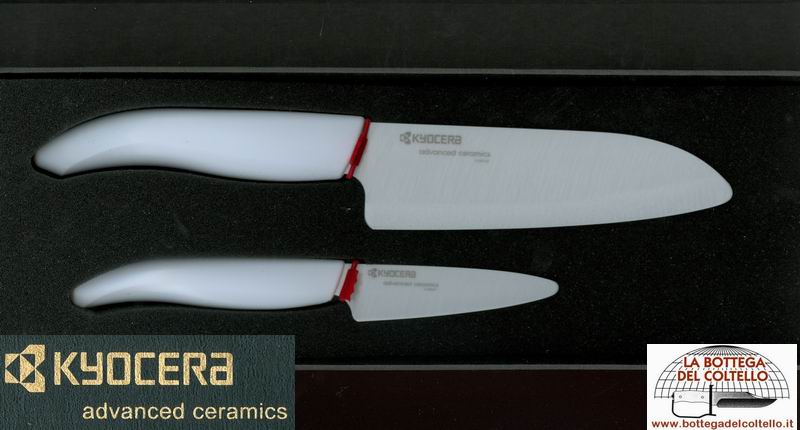 Set Kyocera bianco coltello chef e spelucchino 
