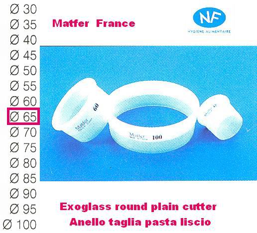 Matfer Taglia pasta liscio mm 65