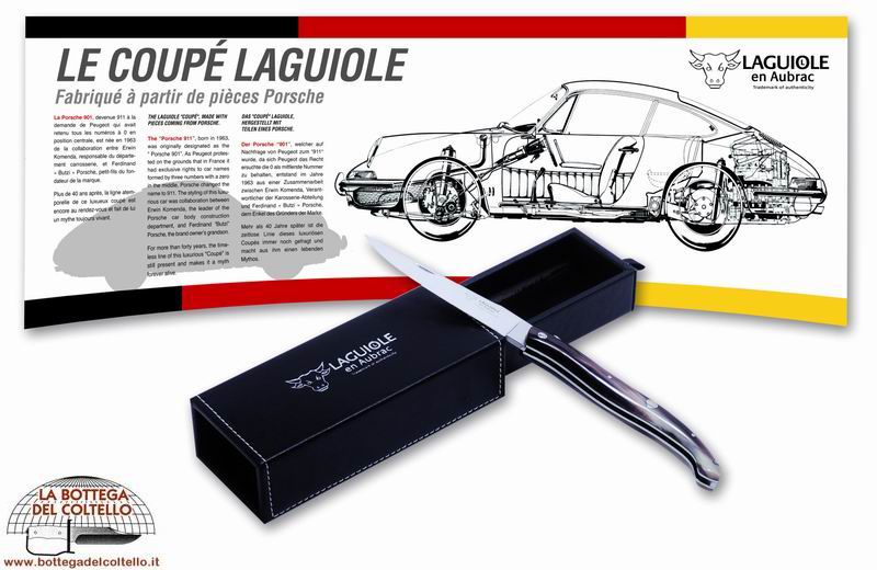 Laguiole Le Coup Coltello chiudibile corno nero