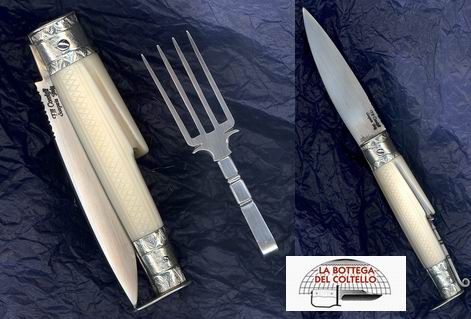 Ivory and silver Italian folder with for