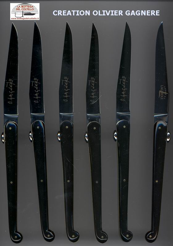 Steak knives Laguiole Gagnère design black