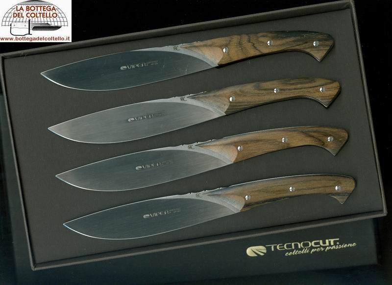 Viper Fiorentina 4 steak knives ziricote wood