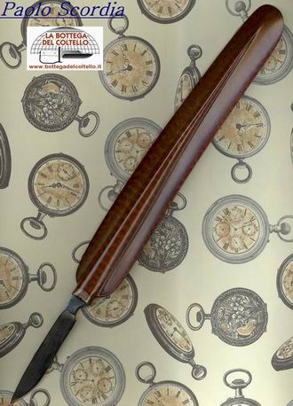 Burnished damascus pen knife Scordia Paolo