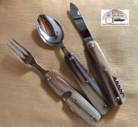 Mongin Trio pic-nic manico corno biondo